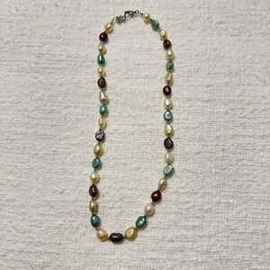 Multi-colored pearl necklace
